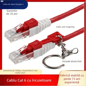 Cablu Cat6A RJ-45 blocabil cu 8 conductoare, 24 AWG