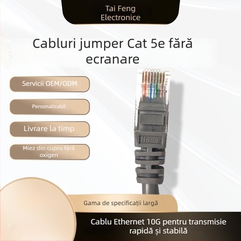Cablu de rețea CAT5E UTP, fără ecran, cupru fără oxigen 99,9%, Ø5,4 mm, rată transfer 100 MHz