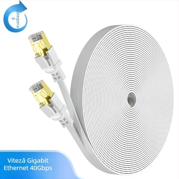 Hepuhto Cablu Ethernet CAT8 RJ45 Plat 10Gbps Cupru Pur