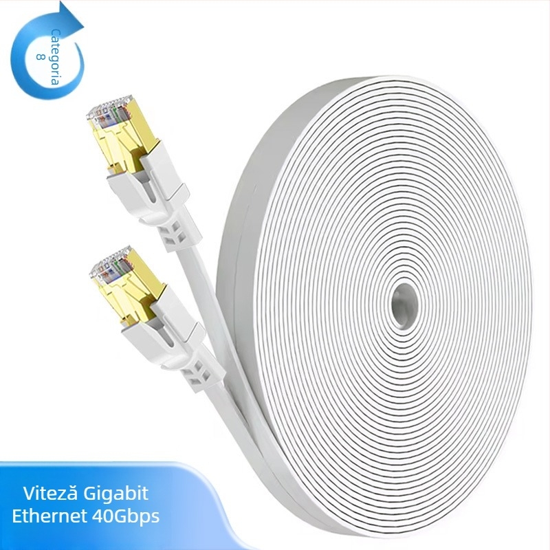 Hepuhto Cablu Ethernet CAT8 RJ45 Plat 10Gbps Cupru Pur