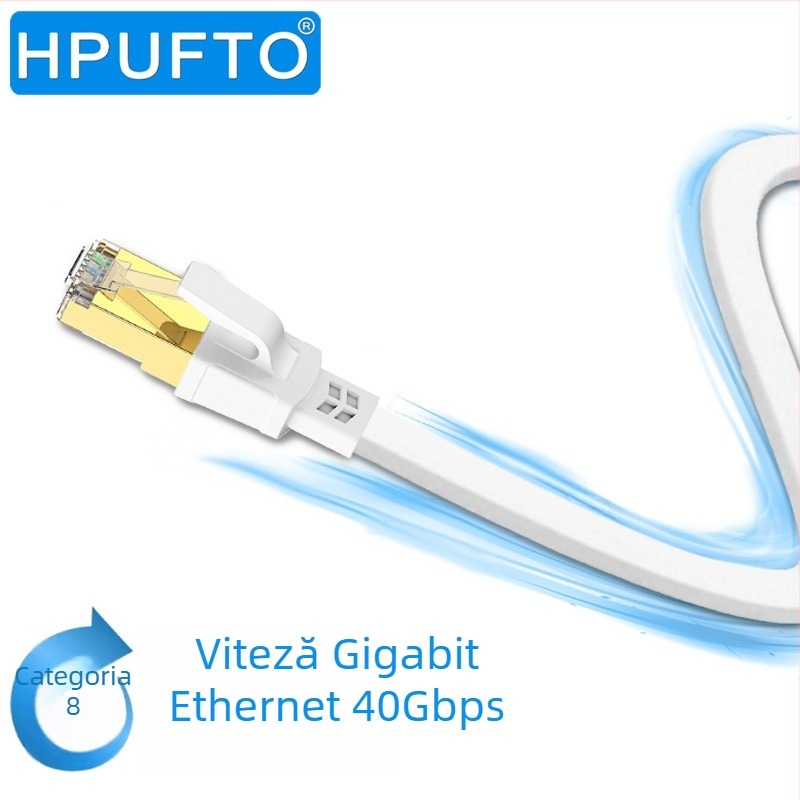 Hepuhto Cablu Ethernet CAT8 RJ45 Plat 10Gbps Cupru Pur