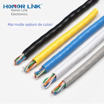 Cablu Ethernet CAT5e exterior, fără ecran, 500–1000 Mbps, 0–60°C, rezistență la tracțiune 500 N, rezistență la compresie 500 N