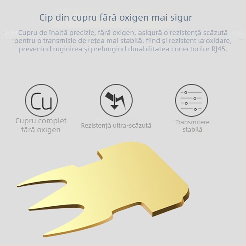 Conector RJ45 Cat6 ecranat, 8 conductori, cupru pur