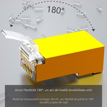 Conector RJ45 Cat5e ecranat, carcasa placata cu aur – destinat centrelor de date