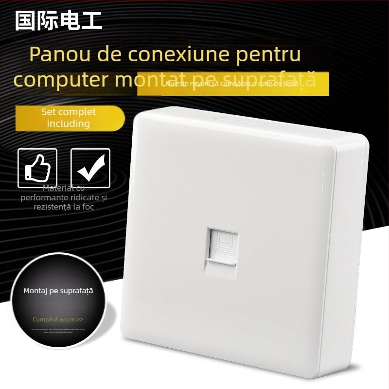 Priză de rețea montată pe perete, tip 86, 1 port, 10A, ≤50V