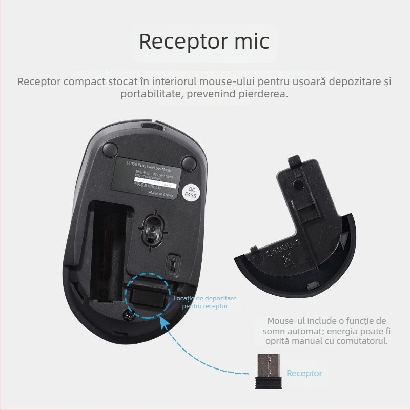 Mouse fără fir S1000 • 2.4G • 1000 DPI • 3 taste