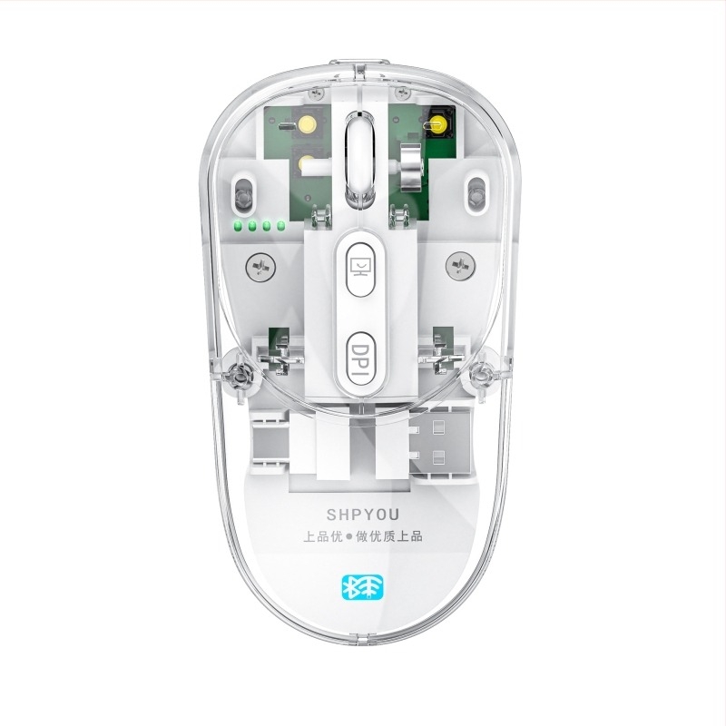 Mouse optic wireless M9 cu trei moduri – 6 taste, 2400 dpi, Bluetooth reîncărcabil, 2.4G + Bluetooth 5.0, Plug & Play