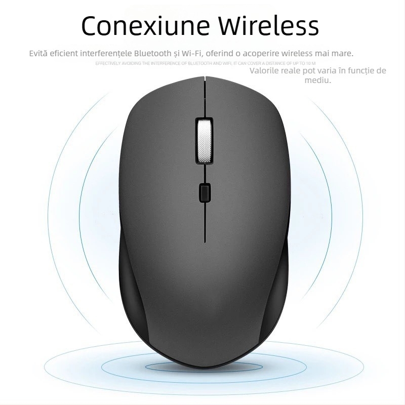 Mouse wireless S1000 - 3 butoane, 1600 DPI, 2.4 GHz, Plug-and-Play, compatibil cu laptop