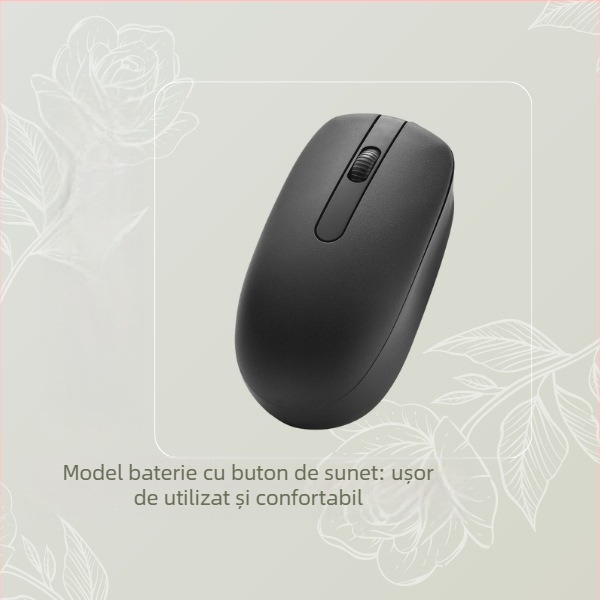 Mouse fără fir 960, 2 butoane, 1200 DPI optic, 2.4G, plug‑and‑play, ergonomic, pentru desktop și laptop
