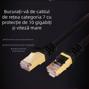 Cablu Ethernet ecranat Cat 7, Yongbo 001, viteză transfer 10.000 MB, pentru router și computer, personalizabil, temperatură de lucru -20 la 70°C