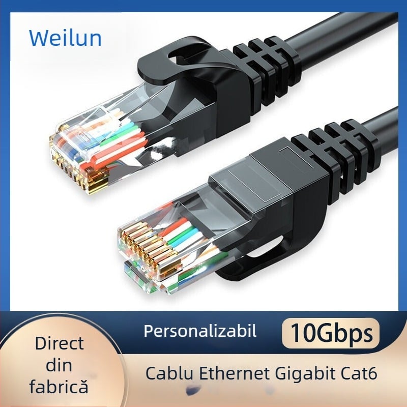 Cablu Cat6 Gigabit UTP, cupru fără oxigen, 1 m lungime, pentru monitorizare, internet de bandă largă și rețea de casă