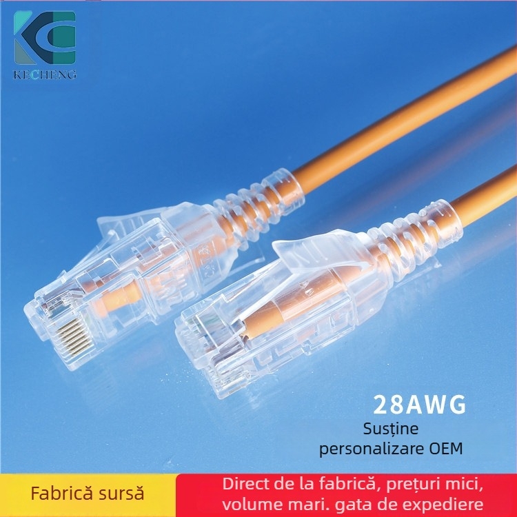 Cablu Ethernet Cat6A neprotejat RJ45, pentru routere și PC-uri, transfer de până la 500 Mbps, interval de temperatură de funcționare -40°C până la +70°C, rezistență la tracțiune 20 N