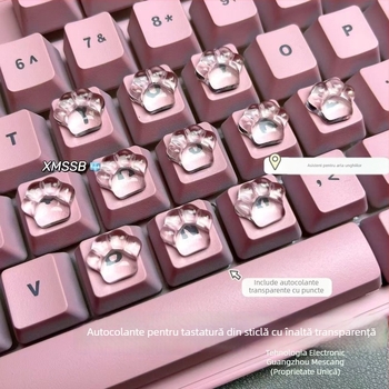 Protector pentru tastatură cu design de labă de pisică, cristal transparent, protejează împotriva deteriorării manichiurii, design simplu și elegant