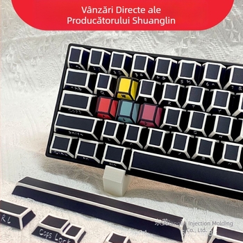 Keycaps pentru tastaturi mecanice, PBT, sublimare cu cinci fețe, 141 taste, design tip bloc