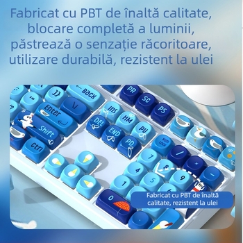 Keycaps Moa Theme, temă desen animat, rezistente la uzură, sublimare PBT, compatibilitate universală cu tastaturi mecanice, personalizabile