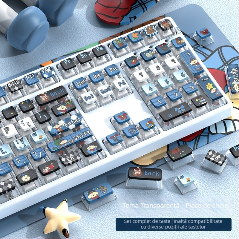 Capace de taste PBT personalizate pentru tastaturi mecanice, design tematic transparent
