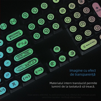 Keycaps Cat's Eye Stone Powder pentru tastatură mecanică – Model: Cat's Eye Stone (powder); Material: PC; Procesare: Sublimație; Greutate: 300 g