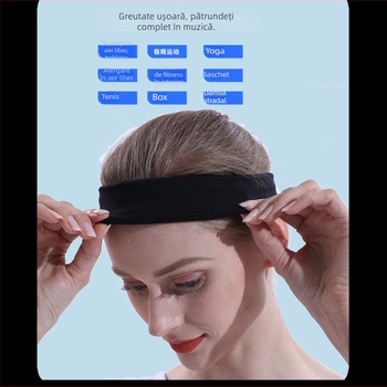 Căști Bluetooth pentru yoga cu bandă turbán și mască de ochi pentru somn, montate pe cap, sunet stereo, Bluetooth 5.3, rază 10 m, autonomie baterie >8 h, capacitate baterie 200 mAh