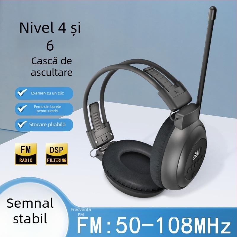 EDUESION Căști wireless over-ear – difuzor 40 mm, răspuns în frecvență 50-110 Hz, distorsiune 0,1%, mufa 3,5 mm