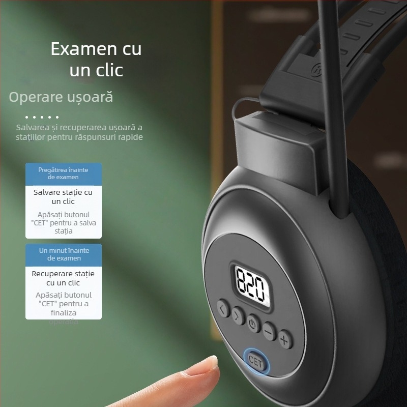 EDUESION Căști wireless over-ear – difuzor 40 mm, răspuns în frecvență 50-110 Hz, distorsiune 0,1%, mufa 3,5 mm