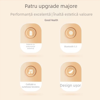 Headset Bluetooth fără fir, purtare pe cap, stereo bilateral, Bluetooth 5.0, rază de 10 m, autonomie peste 8 ore