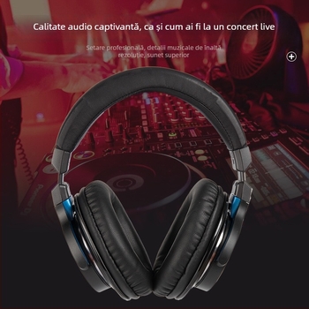 Căști de monitorizare DJ cu fir, difuzoare de 50 mm, 32 Ω, mufă 3,5 mm, cablu de 3 m, pliabile