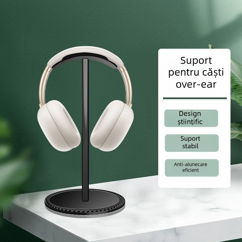 Suport de birou pentru căști, aliaj de aluminiu, model X11, greutate 70 g, garanție de 2 ani