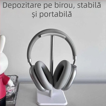 Suport de birou pentru căști, din aliaj de aluminiu și silicon, modelul 01, pentru depozitare și expunere