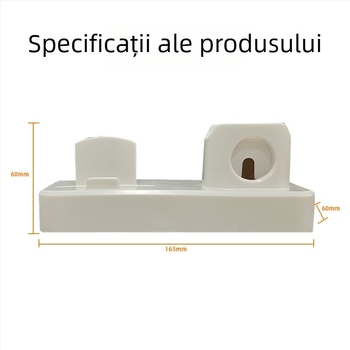Stație de încărcare 3 în 1 cu depozitare cablu – pentru iPhone, Apple Watch, smartphone și căști – TPU, stil simplu