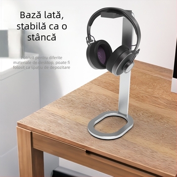 Suport desktop pentru căști — aliaj de aluminiu, model E71, compatibil universal, greutate 150 g, depozitare căști