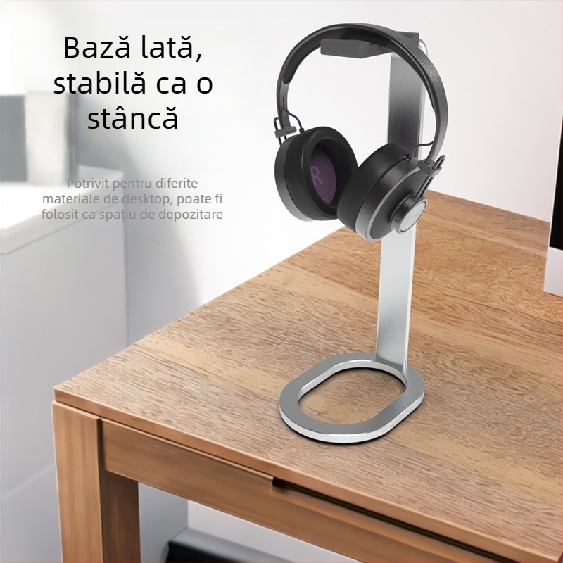 Suport desktop pentru căști — aliaj de aluminiu, model E71, compatibil universal, greutate 150 g, depozitare căști