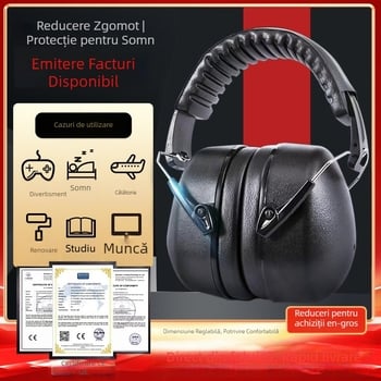 Protecție auditivă cu bandă pentru cap, reducere zgomot; spumă ABS densă; căptușeală din spumă densă; purtare cu banda; potrivit pentru muncă, învățare și odihnă