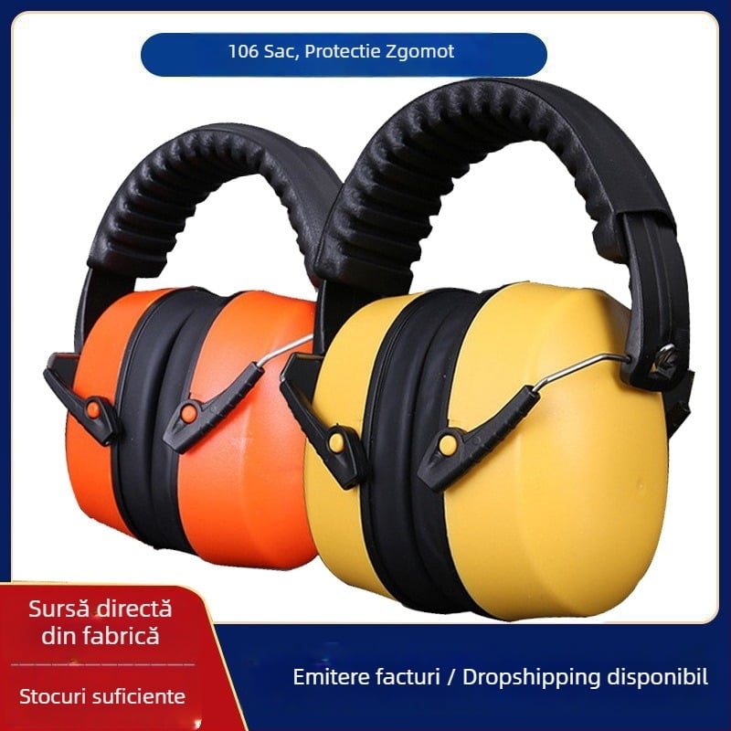 Protecție auditivă cu bandă pentru cap, reducere zgomot; spumă ABS densă; căptușeală din spumă densă; purtare cu banda; potrivit pentru muncă, învățare și odihnă
