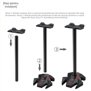 Pu Ji GP200 - Suport pentru căști, aliaj de aluminiu, detașabil, pentru afișaj și agățare căști