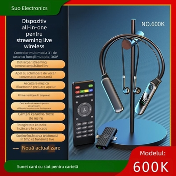 Căști pentru live streaming cu card de sunet încorporat, Bluetooth wireless, modelul 600K, pentru difuzii live, gata pentru etichetare privată