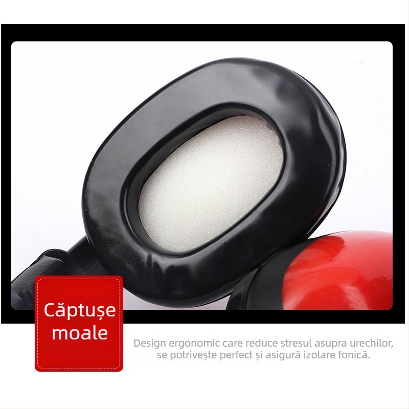 Protecții auditive cu bandă pentru cap, izolare fonică, construcție ABS+PVC, căptușeală din burete