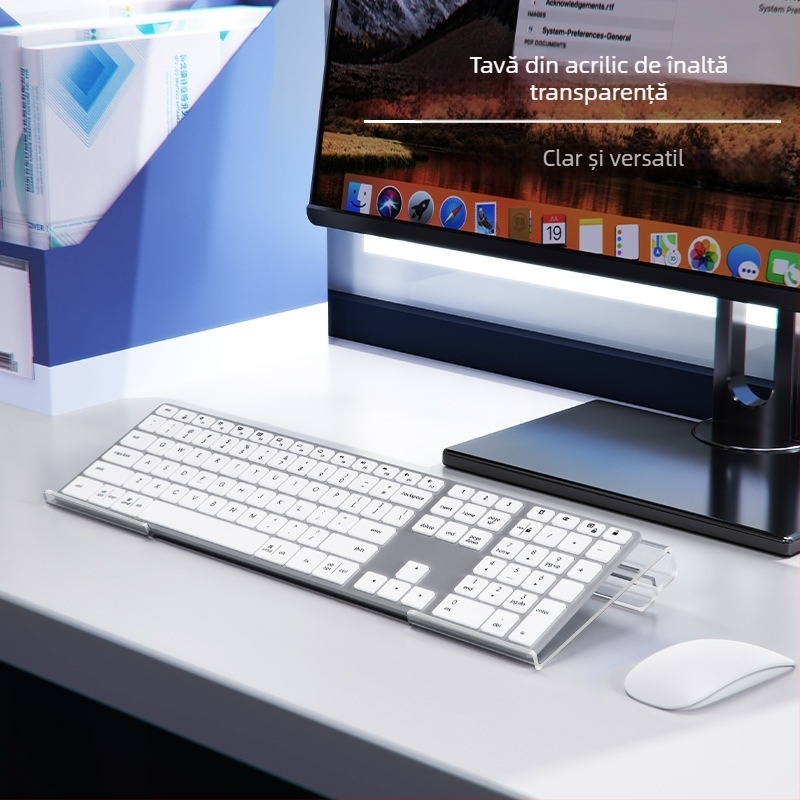 Suport pentru tastatură de birou, ergonomic în formă de Z, ridicat cu înclinare (Compatibilitate universală, anti-derapare, model 240208)