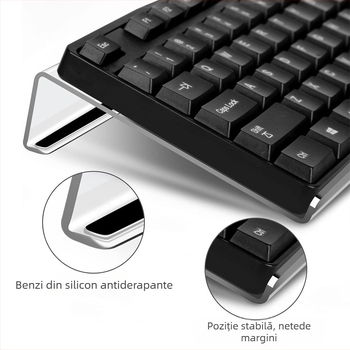 Suport ergonomic pentru tastatură pentru desktop, suport în formă de Z ce mărește înălțimea tastaturii, model 240208, compatibil cu majoritatea tastaturilor, pentru birou
