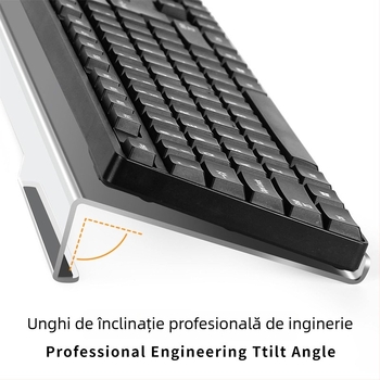 Suport ergonomic pentru tastatură pentru desktop, suport în formă de Z ce mărește înălțimea tastaturii, model 240208, compatibil cu majoritatea tastaturilor, pentru birou