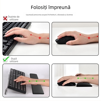 Suport ergonomic pentru tastatură pentru desktop, suport în formă de Z ce mărește înălțimea tastaturii, model 240208, compatibil cu majoritatea tastaturilor, pentru birou