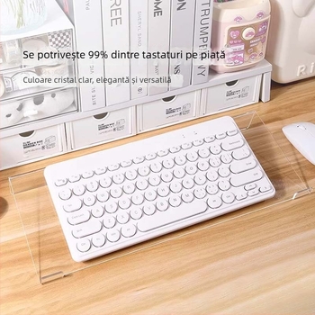 Suport de tastatură pentru birou din acrilic, raft transparent cu înălțare pentru tastare