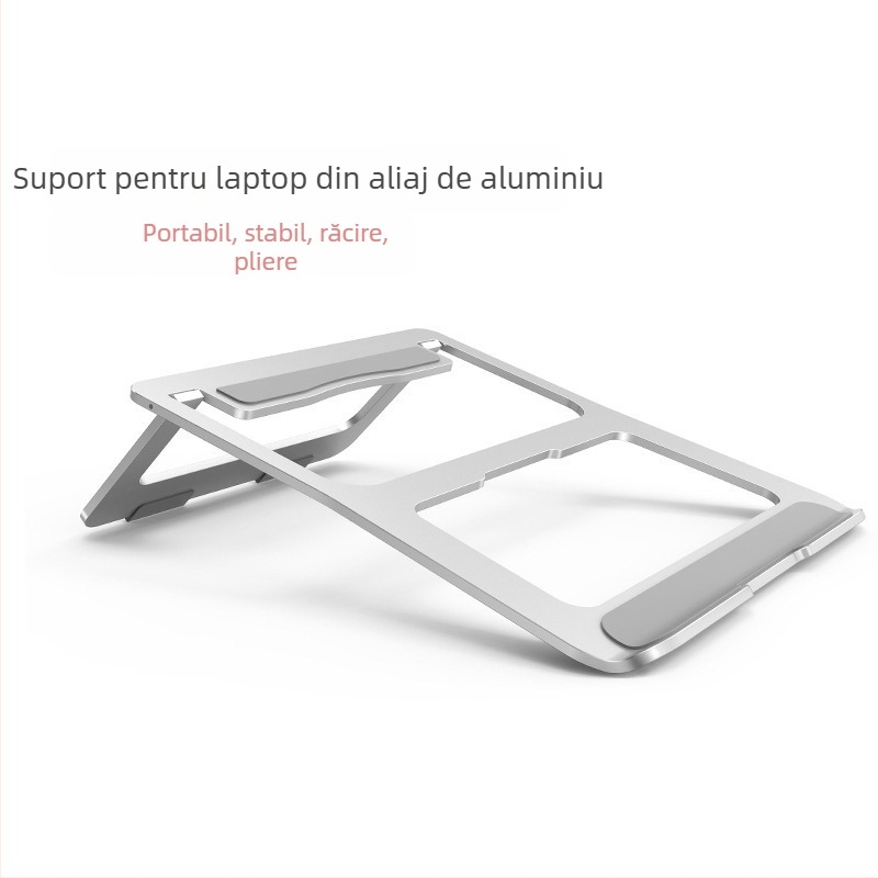 Suport pentru laptop, design înclinat, disipare căldură, aliaj de aluminiu, pliere (Model Z13, Shengpeng, 360 g)