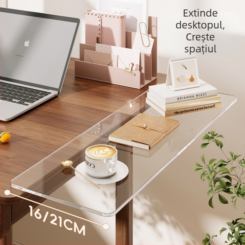 Suport de birou din acril cu extensie laterală și tavă pentru tastatură — Model 2292212194496055040