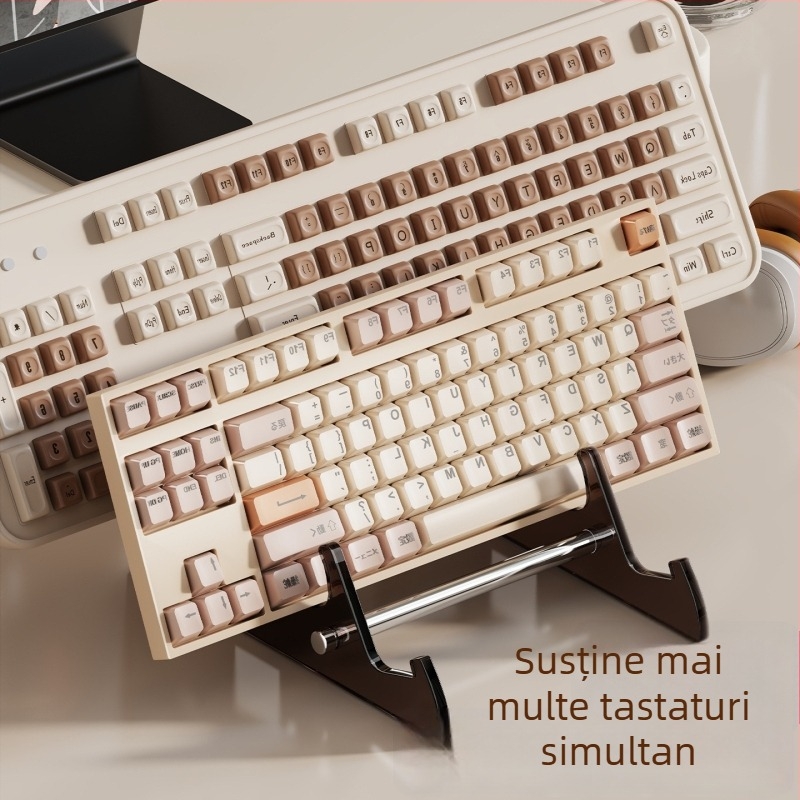 Suport de afișare pentru tastatură de birou cu mâner din acril, pentru stocare de tastaturi mecanice fără fir, model 2357393523336544640, personalizabil