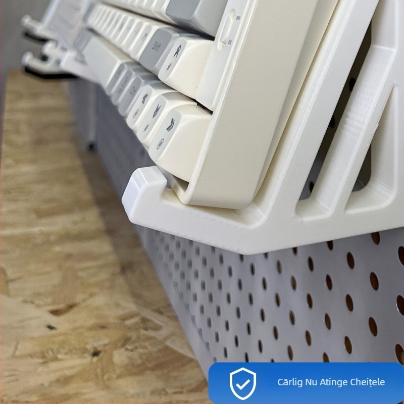 Raft de depozitare pentru tastatură pentru placă perforată cu găuri circulare, potrivită pentru placă metalică cu găuri, diametrul găurii 6 mm, distanța dintre găuri 16/25/26/30 mm