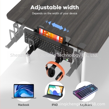 Suport pentru laptop C3 cu depozitare laterală pentru tastatură, suport pentru căști, suport pentru tabletă • 30970679243 • Martie 2024 • Bracket notebook multifuncțional • masă cu suprafață dublă