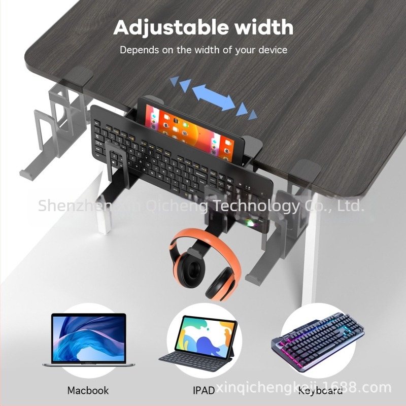 Suport pentru laptop C3 cu depozitare laterală pentru tastatură, suport pentru căști, suport pentru tabletă • 30970679243 • Martie 2024 • Bracket notebook multifuncțional • masă cu suprafață dublă