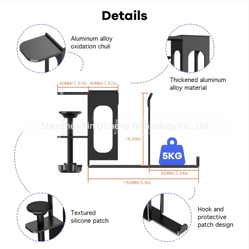 Suport pentru laptop C3 cu depozitare laterală pentru tastatură, suport pentru căști, suport pentru tabletă • 30970679243 • Martie 2024 • Bracket notebook multifuncțional • masă cu suprafață dublă