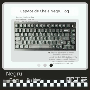 Crack capace de taste personalizate pentru tastatură – ABS, imprimare 3D, compatibile cu layout-urile 68/75/87/98/108, garanție de 1 an.