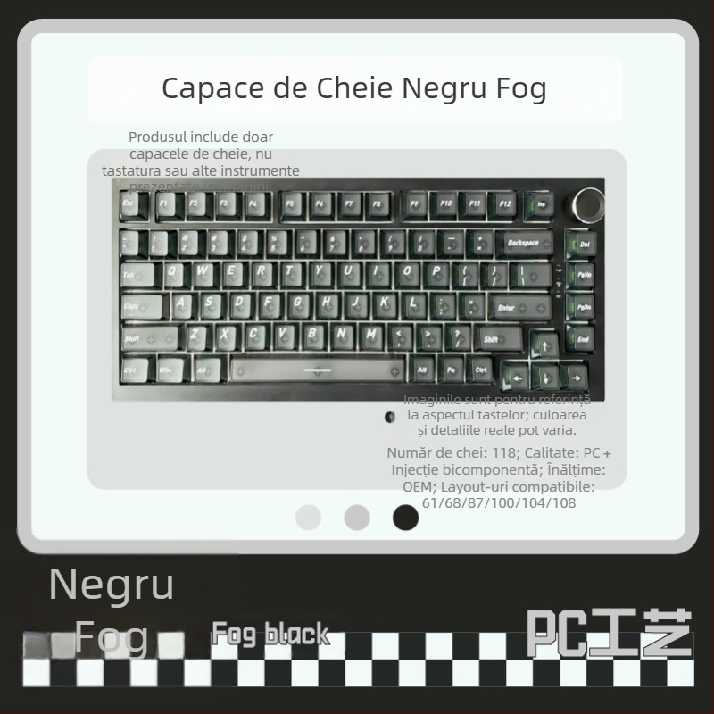 Crack capace de taste personalizate pentru tastatură – ABS, imprimare 3D, compatibile cu layout-urile 68/75/87/98/108, garanție de 1 an.